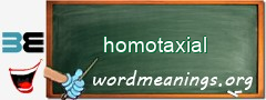 WordMeaning blackboard for homotaxial